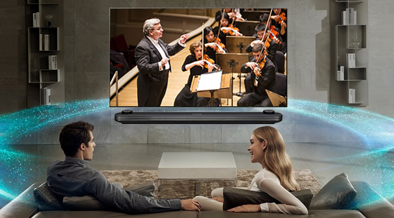 Âm thanh vòm Smart tivi OLED LG 65W8PTA 4K 65 inch mạnh mẽ sống động