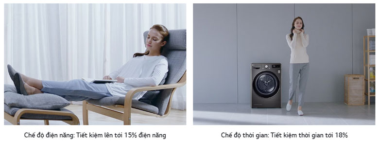 Máy sấy LG DUAL Inverter Heat Pump™ 10.5kg DVHP50B - Chế độ tiết kiệm Eco Hybrid