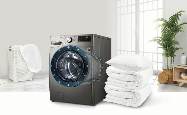 Máy giặt sấy LG Inverter 15kg F2515RTGB lồng ngang - Giặt nhiều hơn