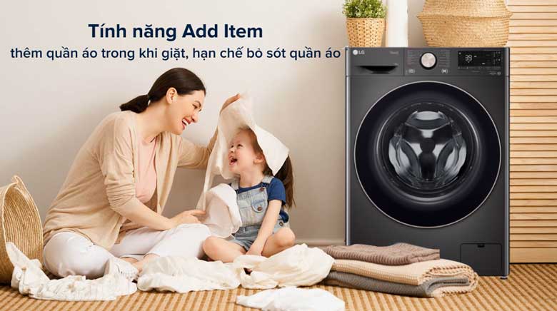 Máy giặt LG Inverter 14kg FV1414S3BA lồng ngang - Thêm đồ trong khi giặt tiện lợi