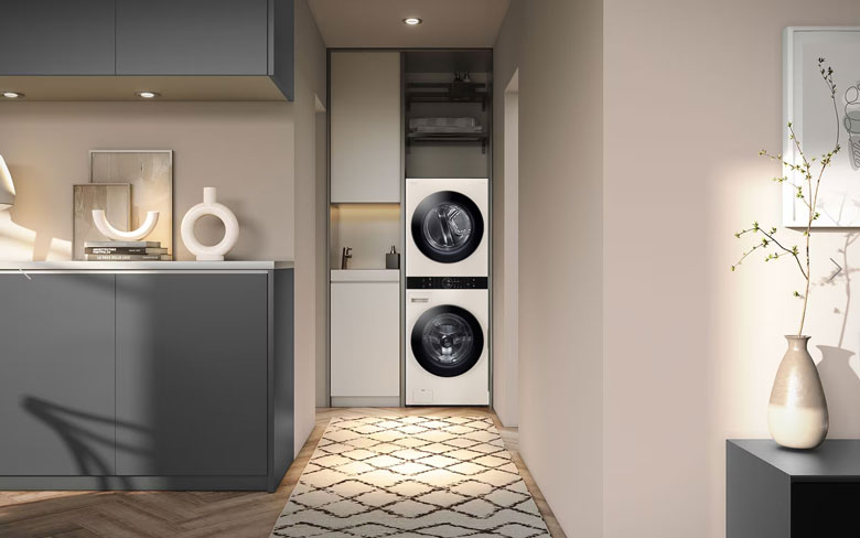 Tháp giặt sấy LG WashTower Inverter 14kg/10kg WT1410NHE - Thiết kế sang trọng, đẳng cấp