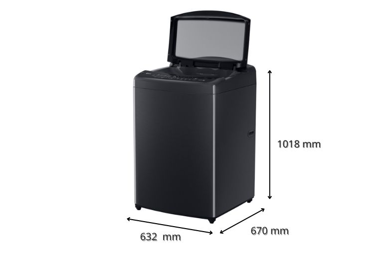 Máy giặt LG Inverter 15 kg TV2515DV5J lồng đứng - Kích thước chi tiết