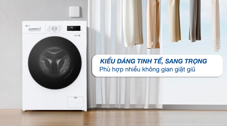 Máy giặt LG Inverter 9 kg FB1209S5W - Thiết kế cửa trước hiện đại, màu sắc sang trọng