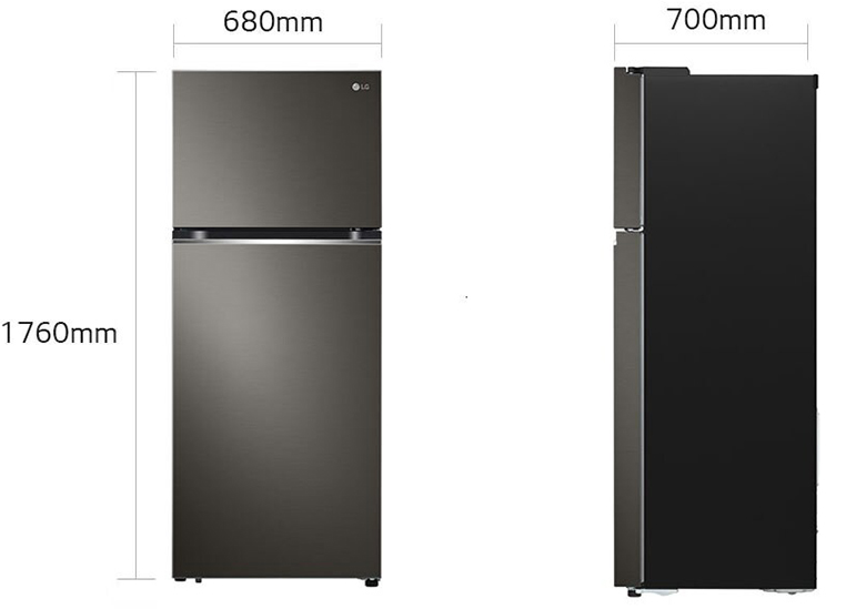kích thước Tủ lạnh LG Inverter 335 Lít GN-M332BL