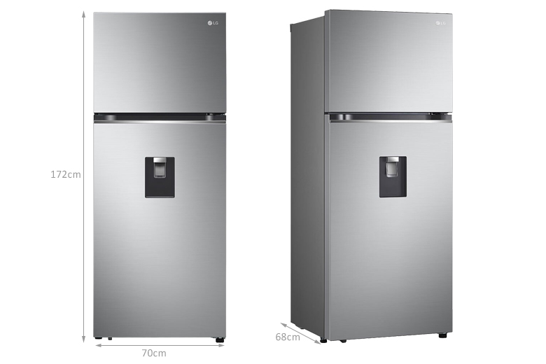 Kích thước tủ Lạnh LG Inverter 374 lít GN-D372PS