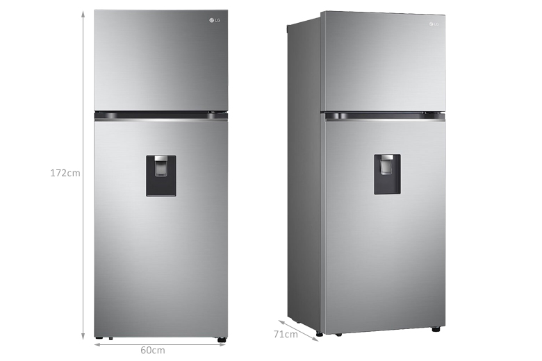 Kích thước tủ Lạnh LG Inverter 334 Lít GN-D332PS