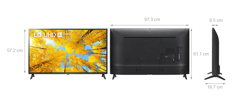 Kích thước Smart Tivi LG 4K 43 inch 43UQ7550PSF