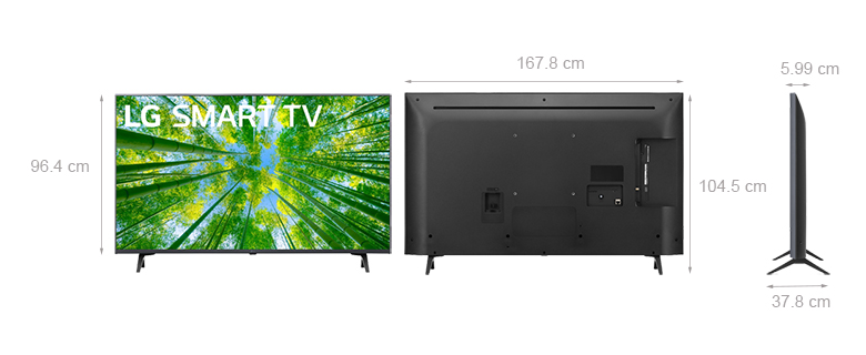Smart Tivi LG 75UQ8000PSC thông tin thiết kế cơ bản