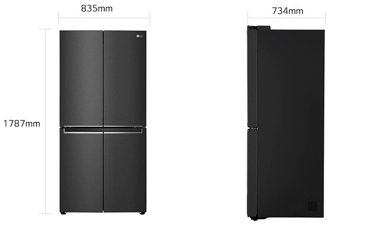 kích thước Tủ lạnh LG Inverter 530 lít GR-B53MB