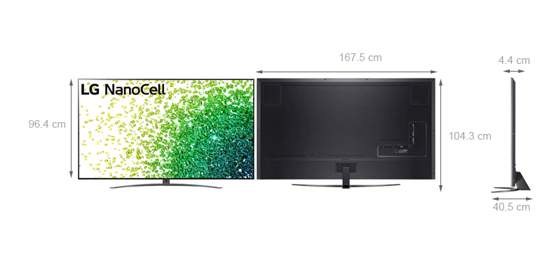 Kích thước Smart Tivi LG 75NANO86TPA NanoCell 4K 75 inch