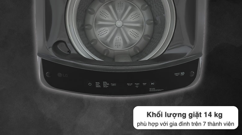 Khối lượng 14kg - Máy giặt LG T2514VBTB thoải mái sử dụng lượng quần áo khi giặt