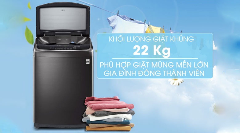 Máy giặt LG TH2722SSAK Inverter 22 kg: Khối lượng giặt
