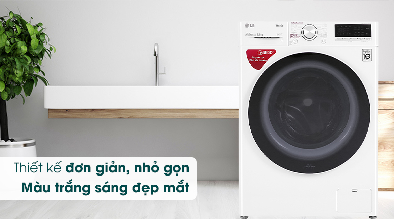 Thiết kế-Máy giặt LG AI DD 8.5 kg FV1408S4W lồng ngang
