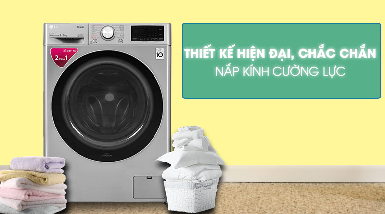 Máy giặt sấy LG Inverter 9 kg FV1409G4V thiết kế