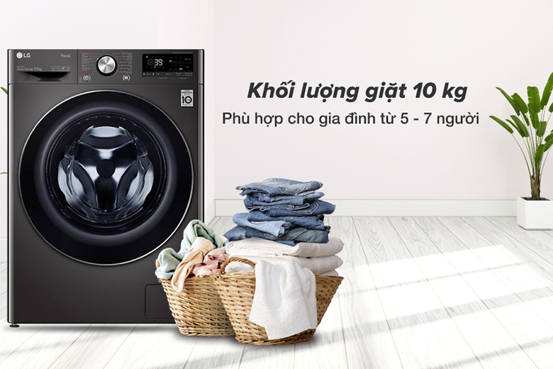 Khối lượng giặt - Máy giặt LG Inverter 10 kg FV1410S3B lồng ngang
