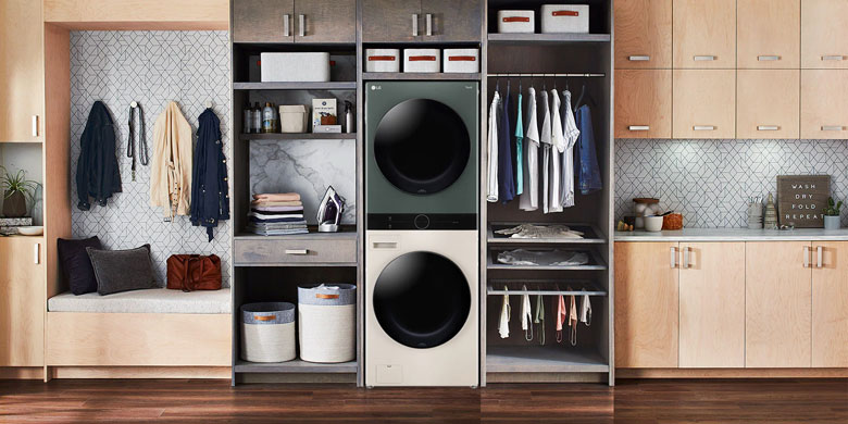 Máy giặt sấy LG Inverter 21kg WT2116SHEG lồng ngang - Kiểu dáng sang trọng