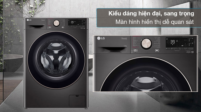Máy giặt LG Inverter 12kg FV1412S3BA lồng ngang - Thiết kế sang trọng, đẳng cấp