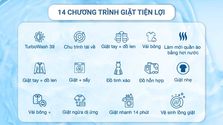 Máy giặt sấy LG FV1414H3BA - 14 chương trình giặt thông minh
