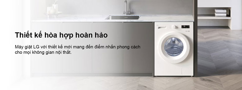 Máy giặt AI DD™ Inverter 9kg LG FB1209S6W lồng ngang - Thiết kế đơn giản, trang nhã