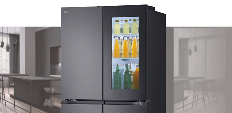 Tủ lạnh French door InstaView LG Inverter 666 lít LFB66BLMI dễ quan sát thực phẩm bên trong