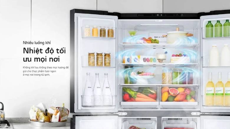 Tủ lạnh LG Inverter 607 lít LFD61BLGA luồng khí lạnh đa chiều Multi Air Flow