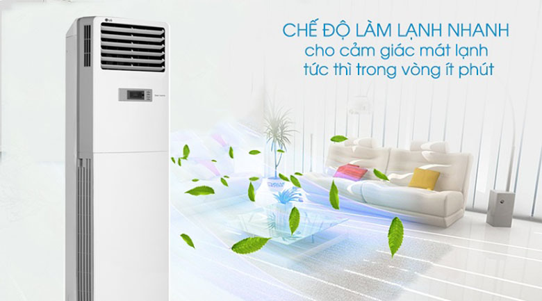 Chế độ Power Cooling - Điều hòa Tủ đứng LG 1 chiều Inverter 25500 BTU APNQ24GS1A4
