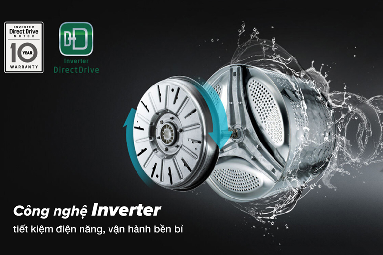 Động cơ Inverter - Máy giặt LG Inverter 10 kg FV1410S3B lồng ngang