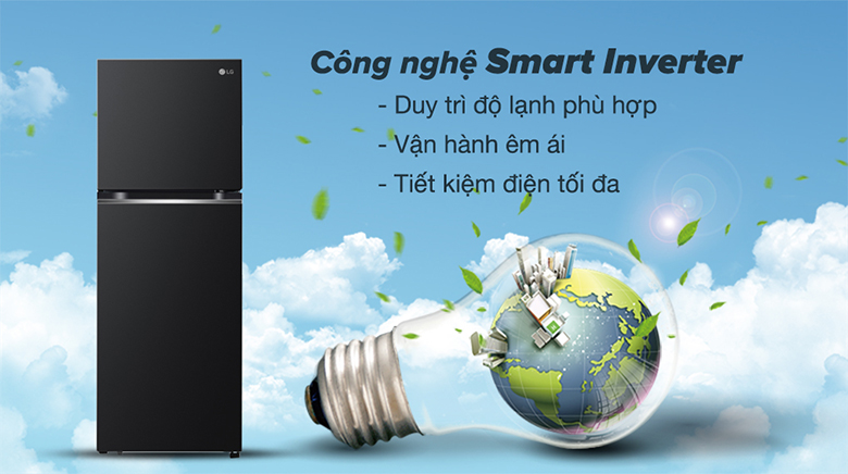 Tủ lạnh LG Inverter 217 lít GV-B212WB - INVETER tiết kiệm điện