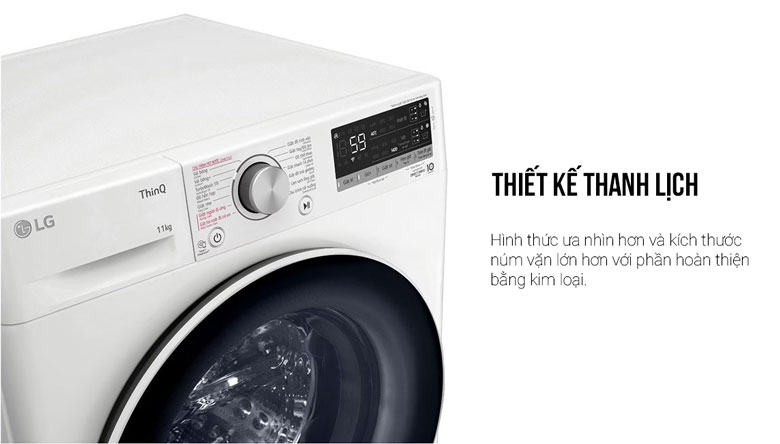 Máy giặt LG Inverter 11kg FV1411S4WA lồng ngang - Bảng điều khiển dễ sử dụng