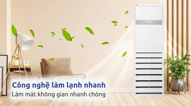 Làm lạnh nhanh - Điều hòa tủ đứng LG 1 chiều Inverter 48.000 BTU ZPNQ48GT3A0