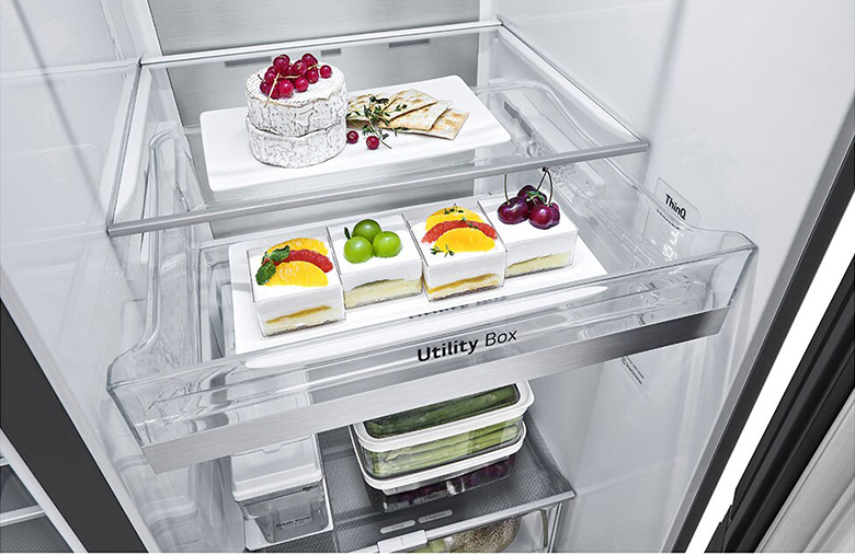 Tủ lạnh SBS LG Inverter 635 lít GR- X257BL khay kệ chịu lực