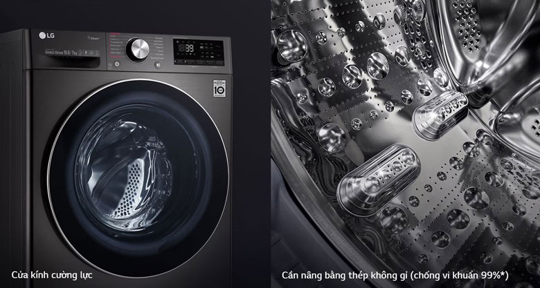 Máy giặt LG FV1409S4M Inverter 9kg - Chất liệu cao cấp & bền bỉ