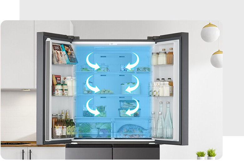 Tủ lạnh LG Multi Door Inverter 470 lít GR-B50BL tính năng đa chiều không đóng tuyết