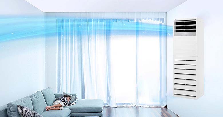 Luồng gió thổi dễ chịu - Điều hòa tủ đứng LG Inverter 46.500 BTU ZPNQ48LT3A0