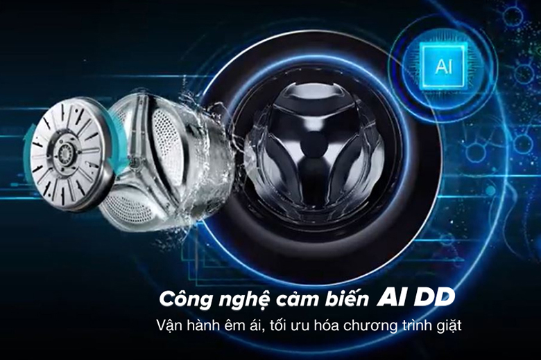 Công nghệ cảm biến AI DD - Máy giặt LG Inverter 10 kg FV1410S3B lồng ngang
