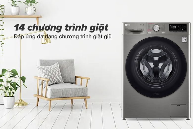 chương trình giặt-Máy giặt LG Inverter 10 kg FV1410S4P lồng ngang