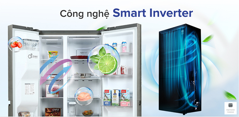 Tủ lạnh SBS LG Inverter 635 lít GR-D257JS tiết kiệm điện
