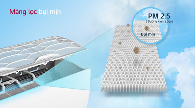 Loại bỏ bụi mịn nhanh chóng để cho không khí trong lành - Điều hòa LG Inverter 21.000 BTU V24WIN
