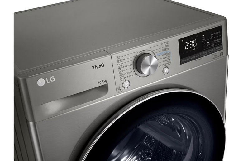 Máy sấy LG DUAL Inverter Heat Pump™ 10.5kg DVHP50P - Bảng điều khiển song ngữ Anh Việt