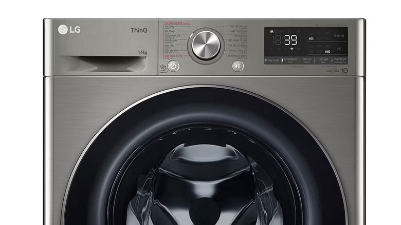 Máy giặt LG Inverter 14kg FV1414S3P lồng ngang - Bảng điều khiển song ngữ Anh Việt