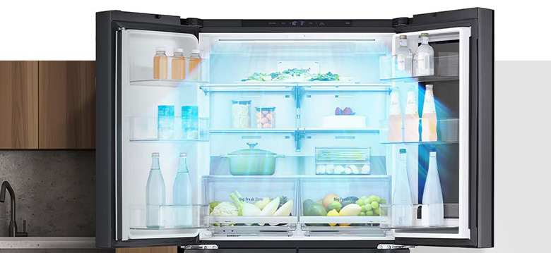 Tủ lạnh French door InstaView LG Inverter 666 lít LFB66BLMI doorcooling mang đến luồng mát mọi nơi