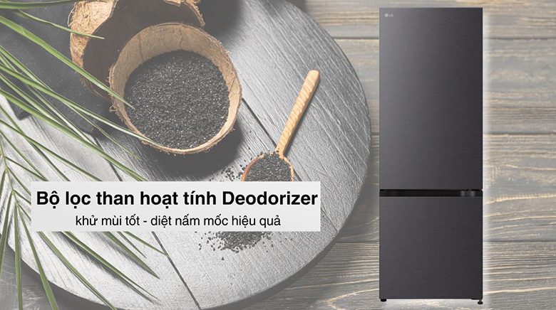 Tủ lạnh LG 335 lít LBB33BLM - Khử mùi và diệt khuẩn với bộ lọc than hoạt tính Deodorizer