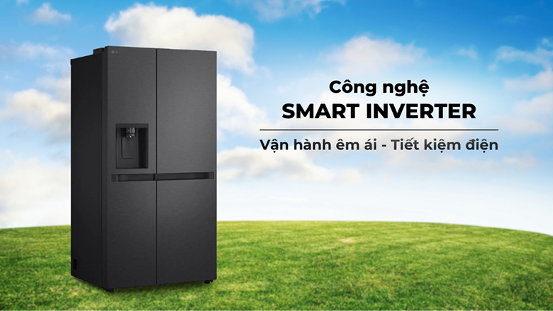 Tủ lạnh LG Inverter 641 lít Side By Side LSI63BLMA - Công nghệ Inverter tiết kiệm năng lượng