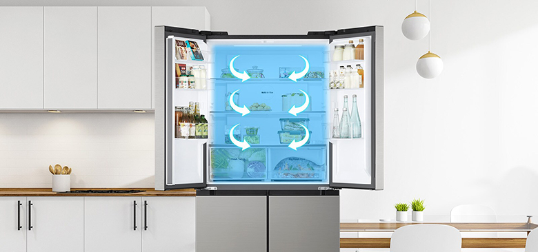 Tủ lạnh Multi Door LG Inverter 474 lít LFB47SVM làm lạnh đa chiều
