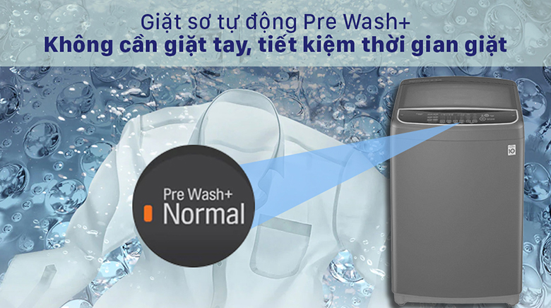 Chương trình giặt sơ Pre Wash+ -Máy giặt LG Inverter 13 kg T2313VSAB lồng đứng