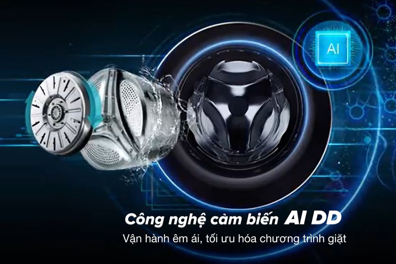 Công nghệ cảm biến AI DD-Máy giặt LG Inverter 10 kg FV1410S4P lồng ngang