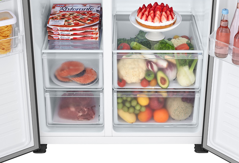 Tủ lạnh LG Inverter 519 lít GR-B256BL 2 ngăn rau quả