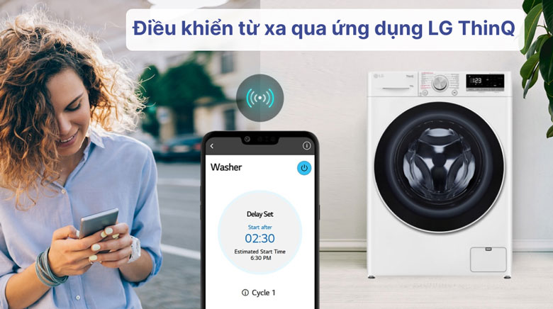 Máy giặt LG FV1410S4W1 Inverter 10kg - Điều khiển bằng điện thoại thông minh từ xa tiện lợi