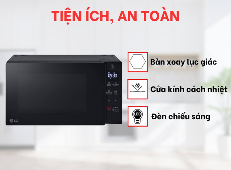 Lò vi sóng LG MS2032GAS - Cửa lò cách nhiệt an toàn