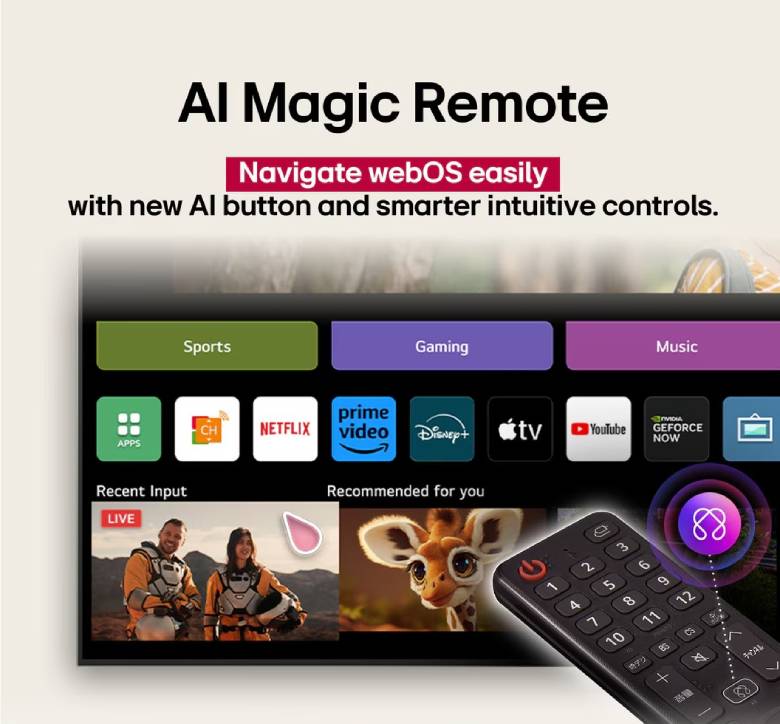 Smart Tivi NanoCell LG AI 4K 75 inch 75NANO80ASA - Điều khiển AI Magic và nút AI chuyên biệt